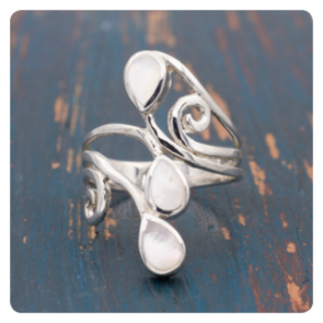 Mother of Pearl Silver Ring