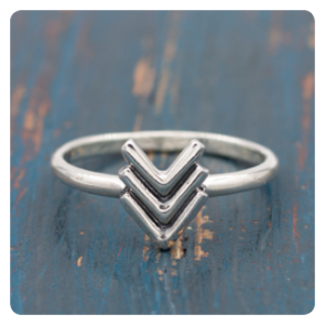 Triple Chevron Silver Ring