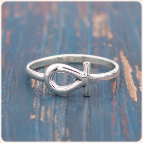 Ankh Cross Silver Ring